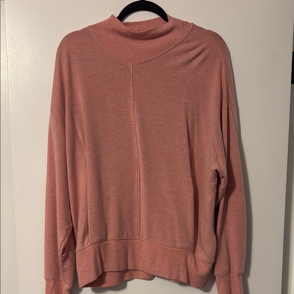 Athleta Pink Lightweight Cowl Neck Sweater